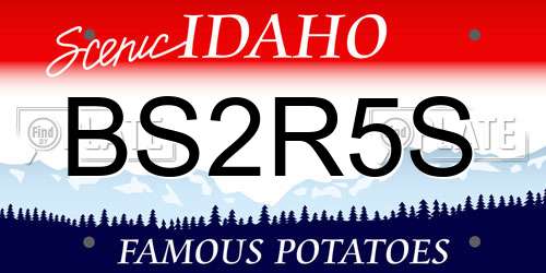 BS2R5S Idaho License Plate