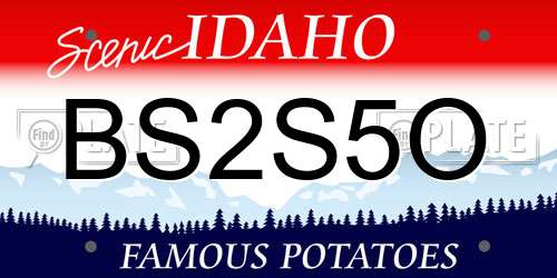 BS2S5O Idaho License Plate