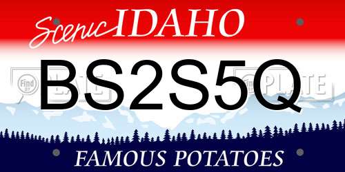 BS2S5Q Idaho License Plate