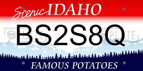 BS2S8Q Idaho License Plate