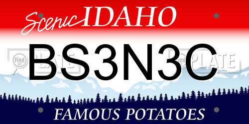 BS3N3C Idaho License Plate