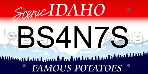 BS4N7S Idaho License Plate