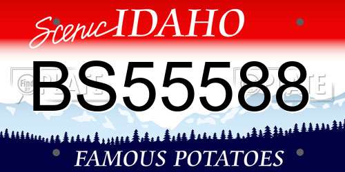BS55588 Idaho License Plate