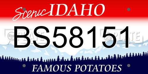 BS58151 Idaho License Plate