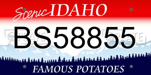 BS58855 Idaho License Plate