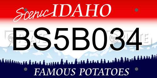 BS5B034 Idaho License Plate