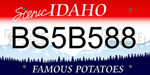 BS5B588 Idaho License Plate