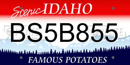 BS5B855 Idaho License Plate