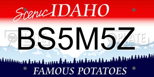 BS5M5Z Idaho License Plate