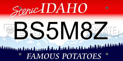 BS5M8Z Idaho License Plate