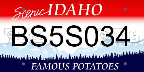 BS5S034 Idaho License Plate