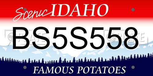 BS5S558 Idaho License Plate