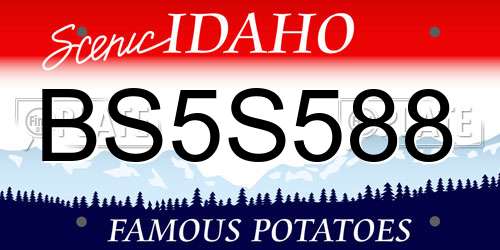 BS5S588 Idaho License Plate