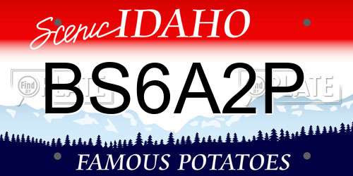 BS6A2P Idaho License Plate