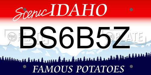 BS6B5Z Idaho License Plate