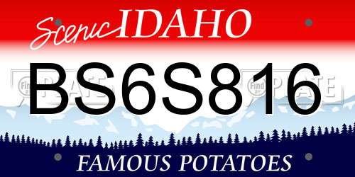 BS6S816 Idaho License Plate