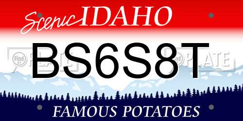 BS6S8T Idaho License Plate