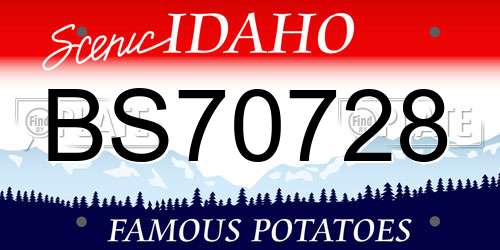 BS70728 Idaho License Plate