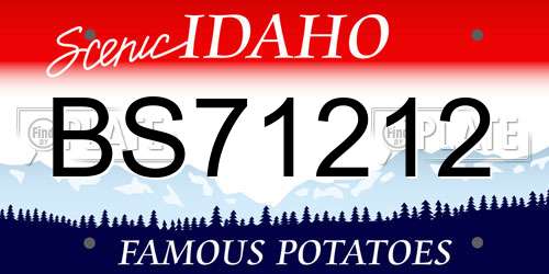 BS71212 Idaho License Plate