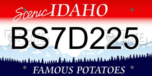 BS7D225 Idaho License Plate