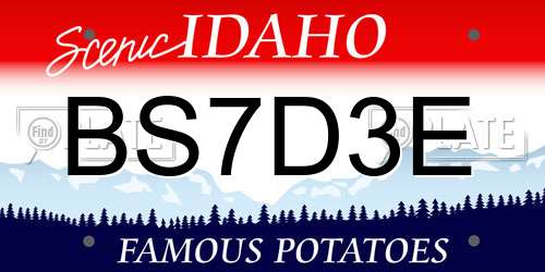 BS7D3E Idaho License Plate