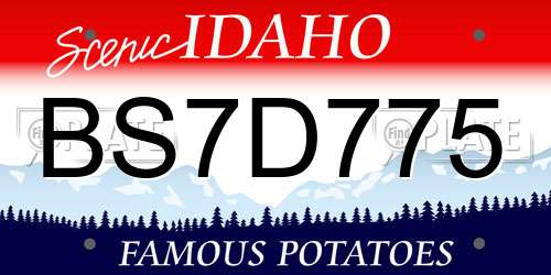 BS7D775 Idaho License Plate