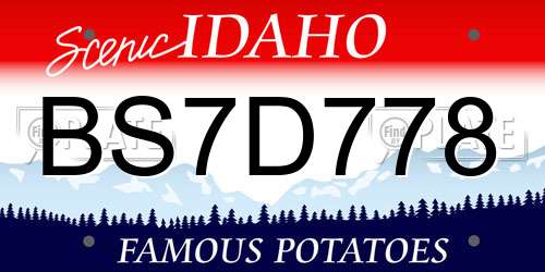 BS7D778 Idaho License Plate