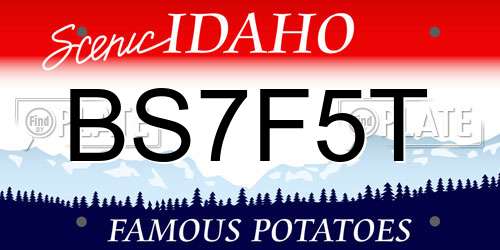 BS7F5T Idaho License Plate