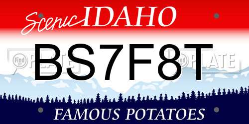 BS7F8T Idaho License Plate