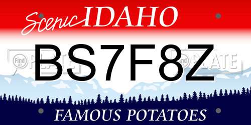 BS7F8Z Idaho License Plate