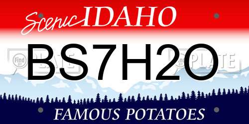 BS7H2O Idaho License Plate