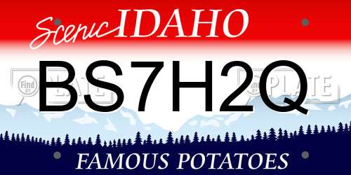 BS7H2Q Idaho License Plate