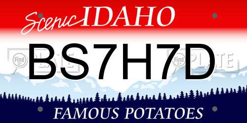 BS7H7D Idaho License Plate