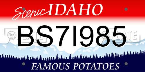 BS7I985 Idaho License Plate
