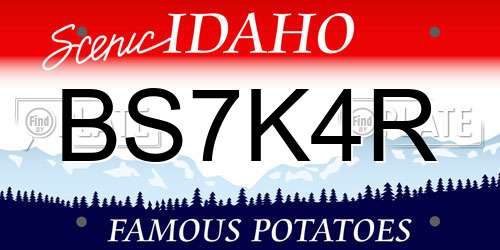 BS7K4R Idaho License Plate