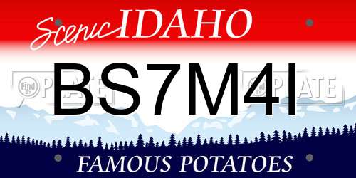BS7M4I Idaho License Plate
