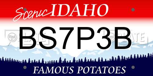 BS7P3B Idaho License Plate