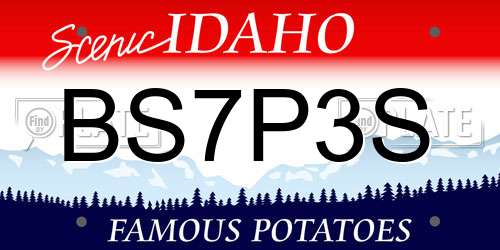 BS7P3S Idaho License Plate
