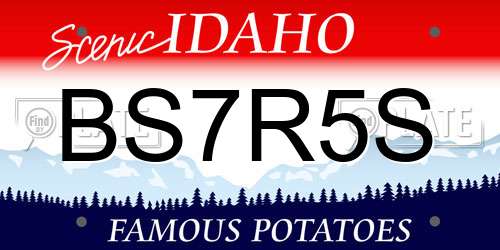 BS7R5S Idaho License Plate