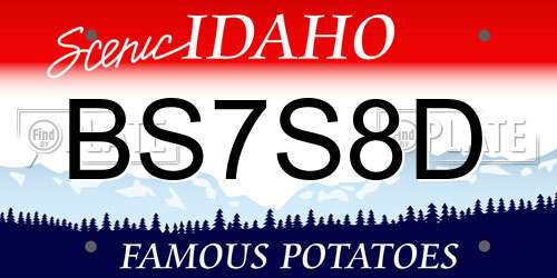 BS7S8D Idaho License Plate