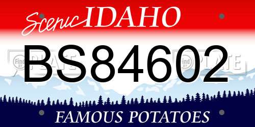 BS84602 Idaho License Plate