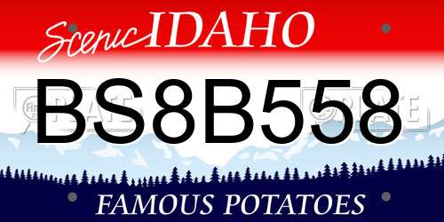 BS8B558 Idaho License Plate
