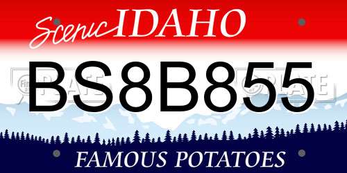BS8B855 Idaho License Plate