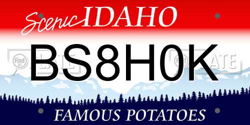 BS8H0K Idaho License Plate