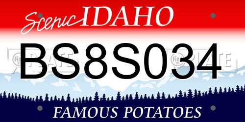 BS8S034 Idaho License Plate