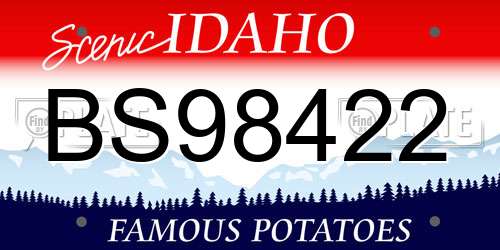 BS98422 Idaho License Plate