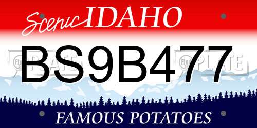 BS9B477 Idaho License Plate