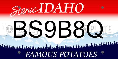BS9B8Q Idaho License Plate