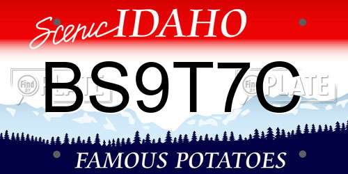 BS9T7C Idaho License Plate