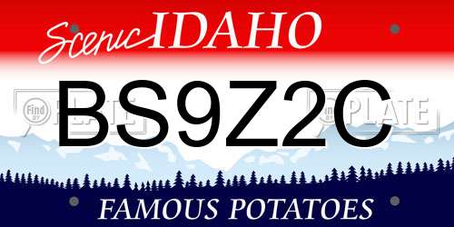 BS9Z2C Idaho License Plate